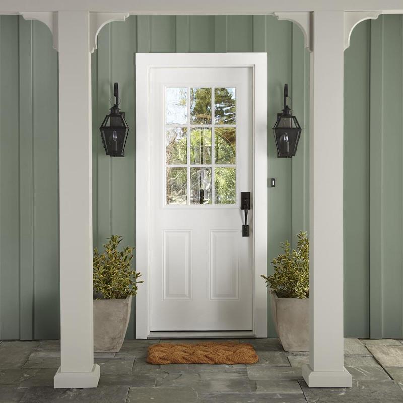 Earthy green with natural hints of hazel exterior paint