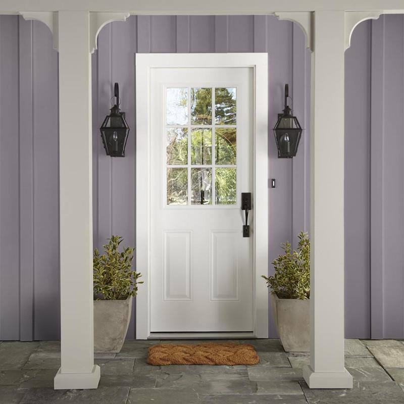 Deep pastel purple exterior paint