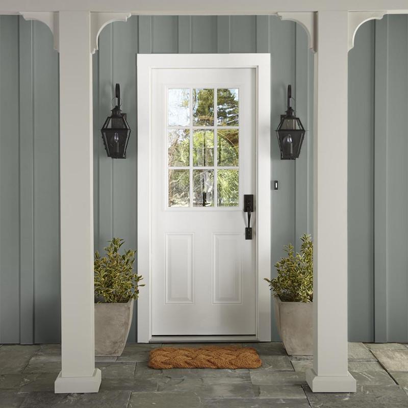 Mid-tone sage green blended with earthy gray exterior paint