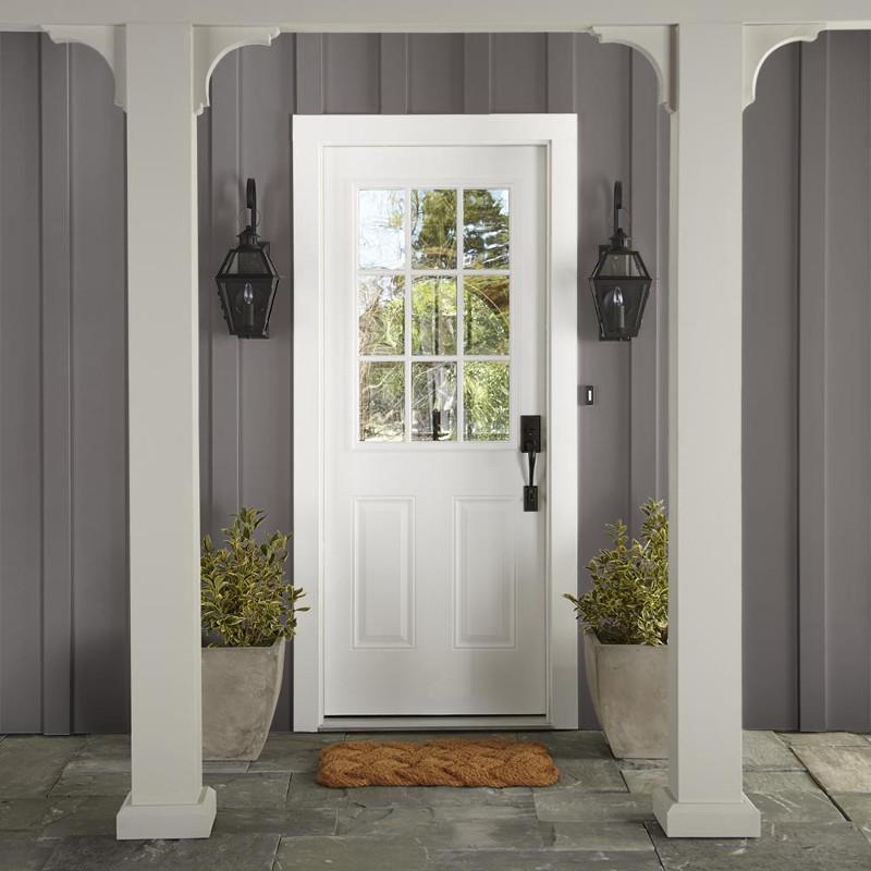 Dark gray touched brown exterior paint