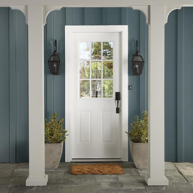 muted peacock blue exterior paint