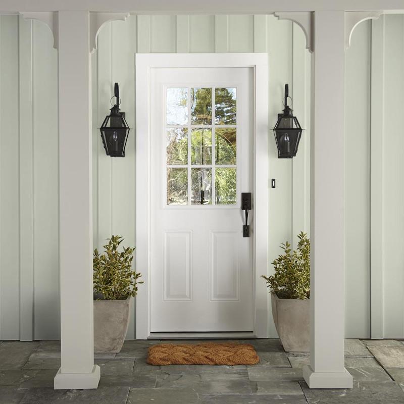 Almost white with cool mint accents exterior paint