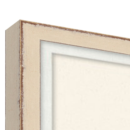 landscape sketch of mountains and valley in an off-white frame with small white mat