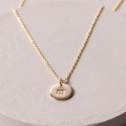 magnolia gold initial disc necklace