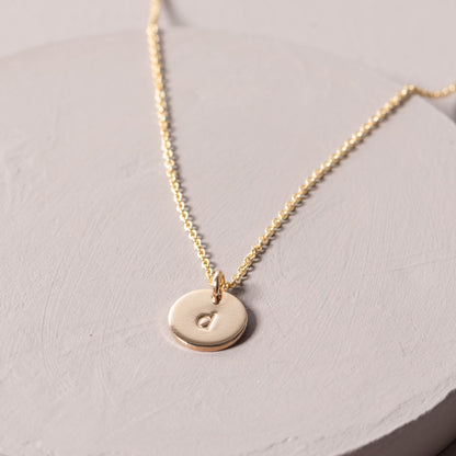 magnolia gold initial disc necklace