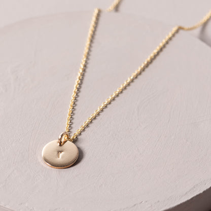 magnolia gold initial disc necklace