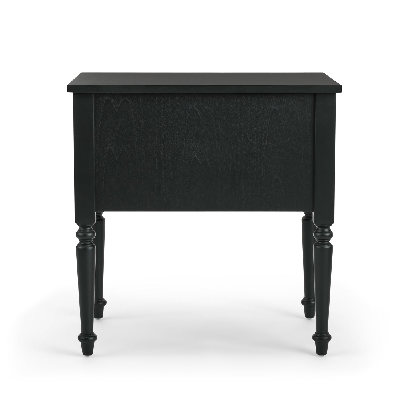 Corinne Nightstand in black mahogany back view