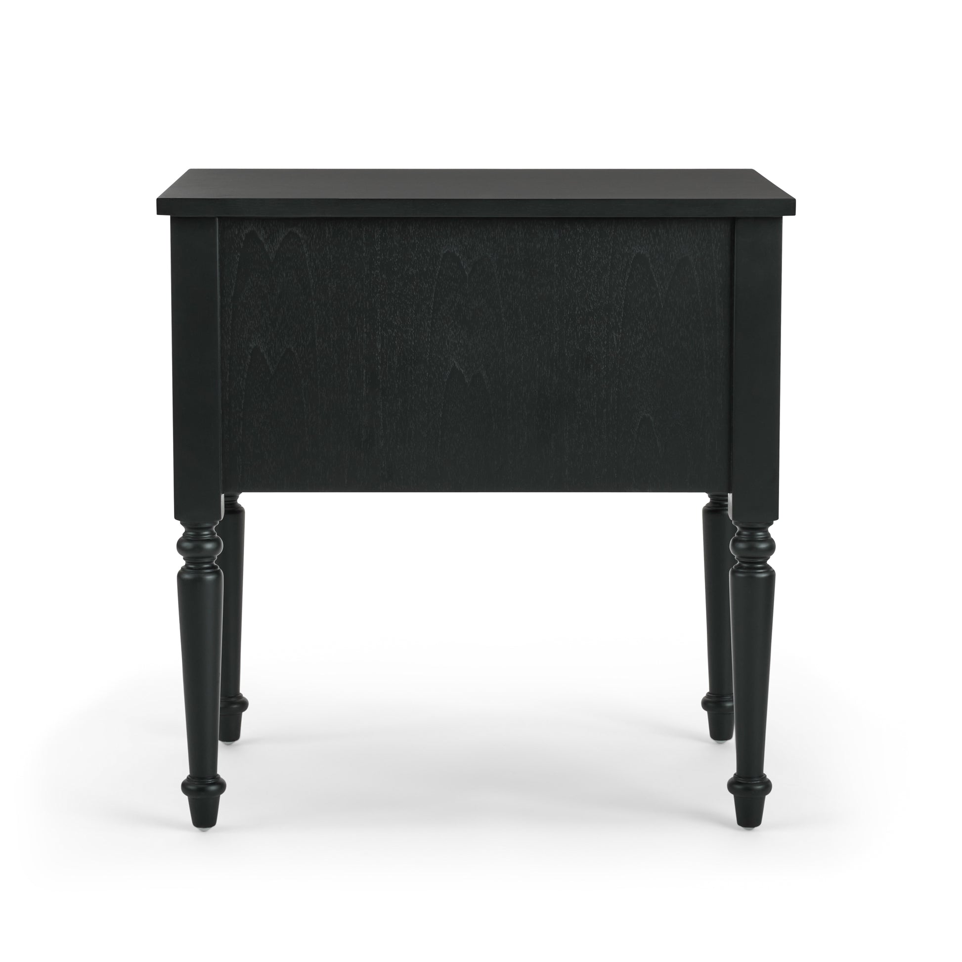 Corinne Nightstand in black mahogany back view