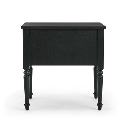 Corinne Nightstand in black mahogany back view