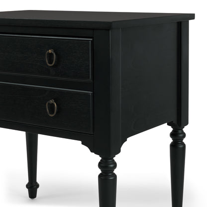Corinne Nightstand in black mahogany close up