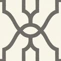 charcoal trellis pattern on white wallpaper