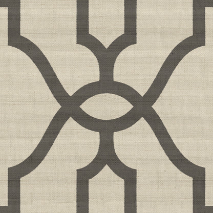 charcoal trellis pattern on cream wallpaper