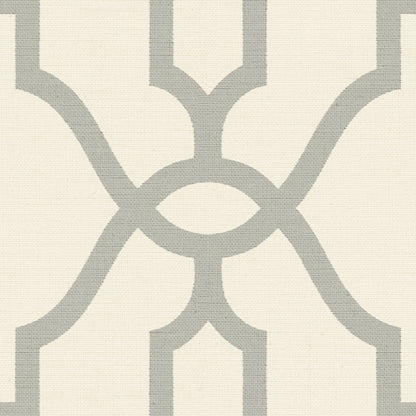 medium grey trellis pattern on cream wallpaper