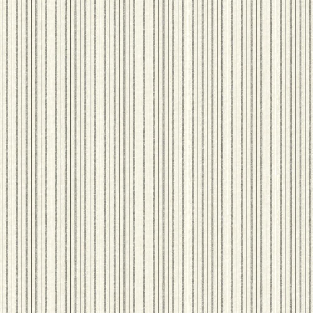 charcoal and white ticking stripe pattern wallpaper