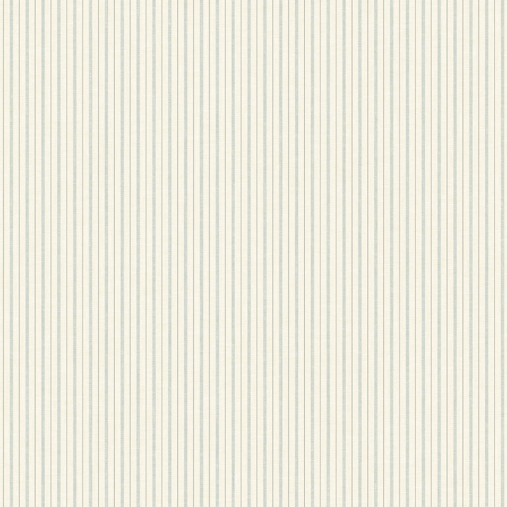 white and light blue ticking stripe pattern wallpaper