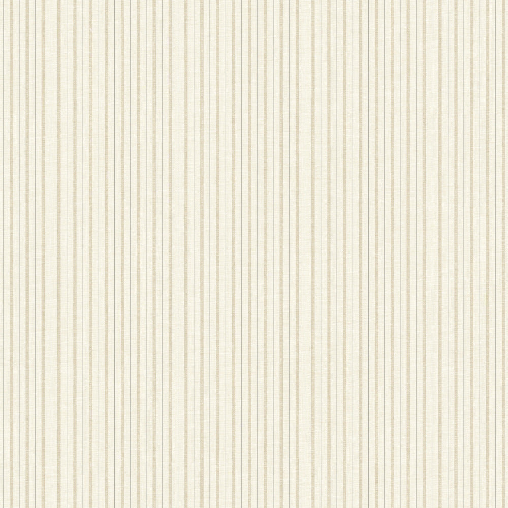 cream and khaki ticking stripe pattern wallpaper