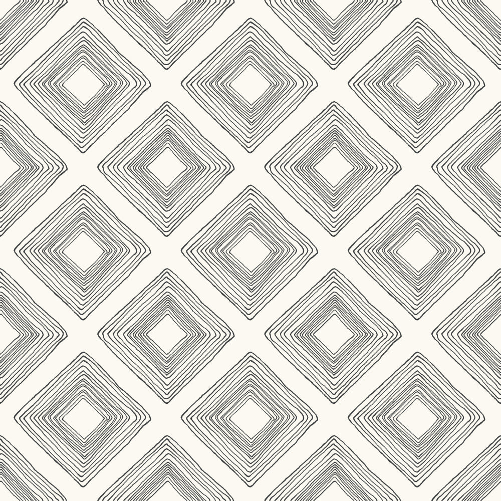 black on white diamond sketch patterned wallpaper