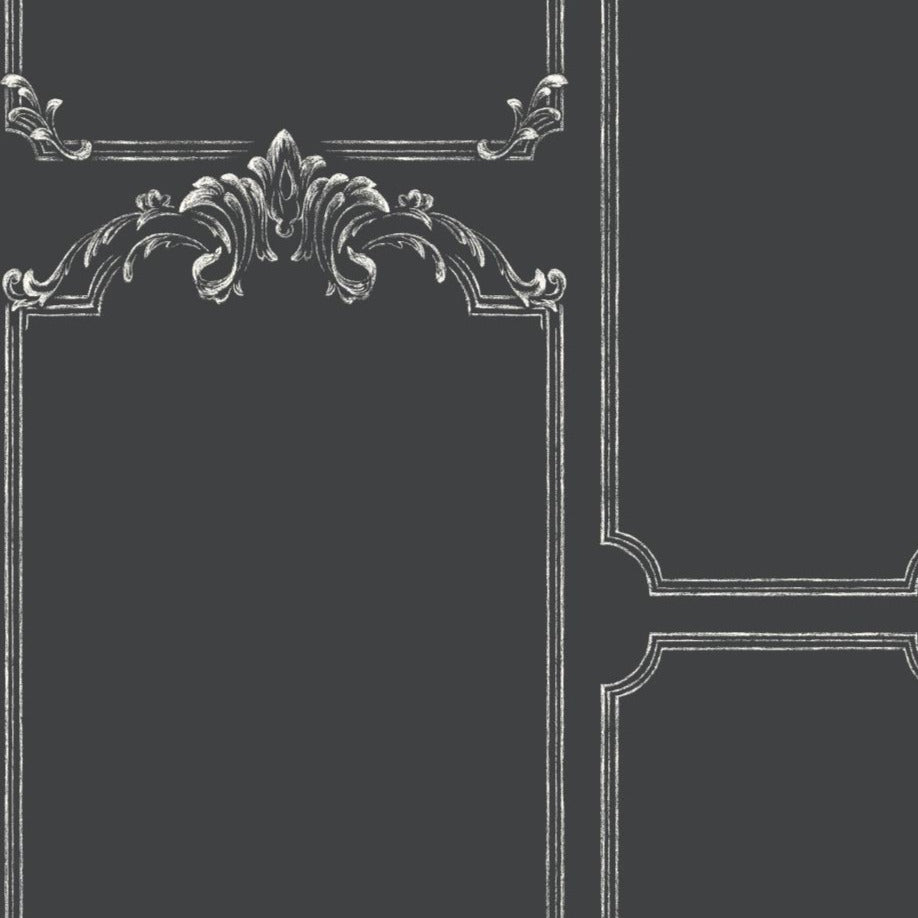black chalkboard with white chalk frames wallpaper