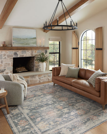 Millie Blue Multi Rug in living room