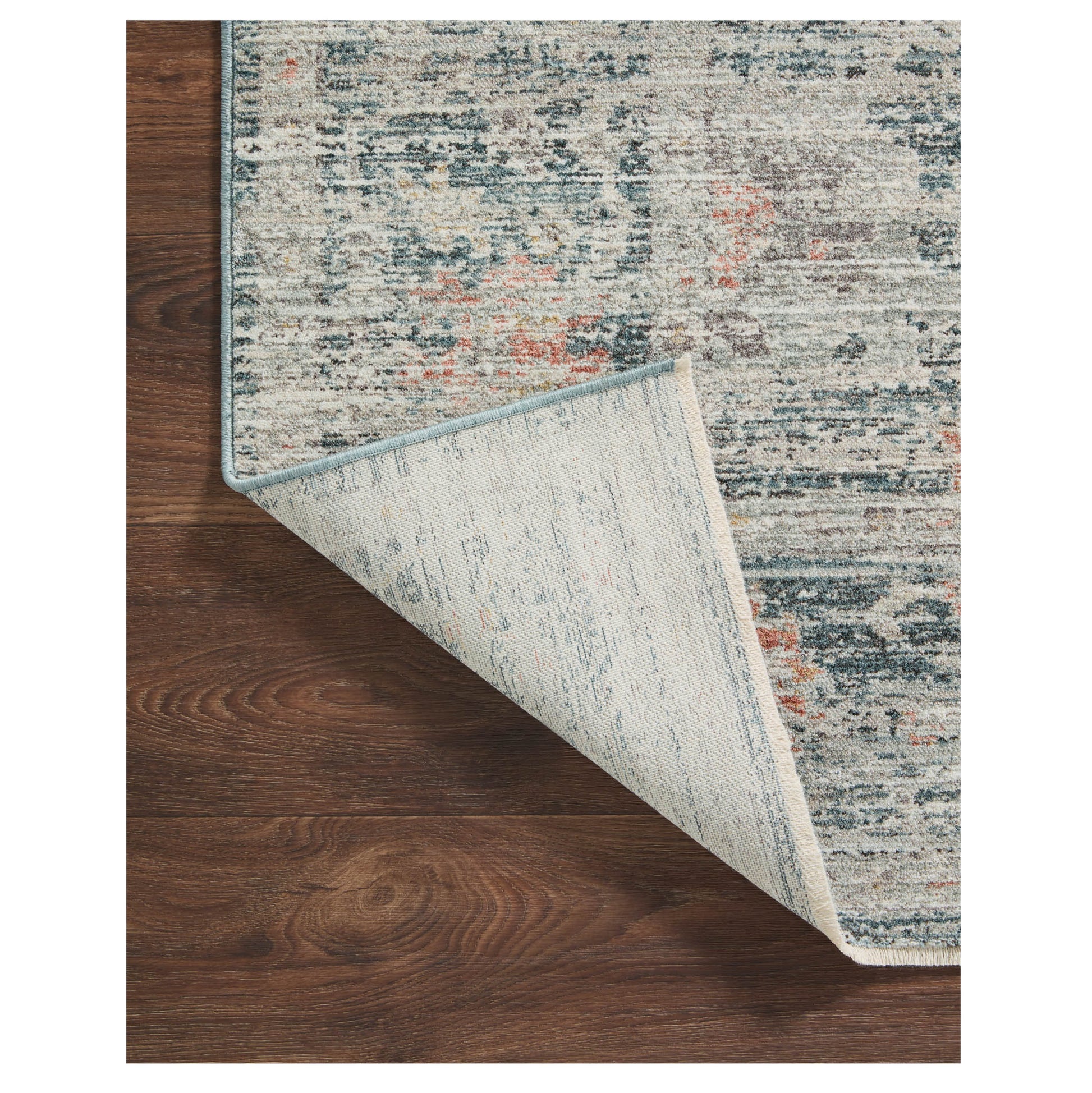 Millie Blue Multi Rug corner flipped up