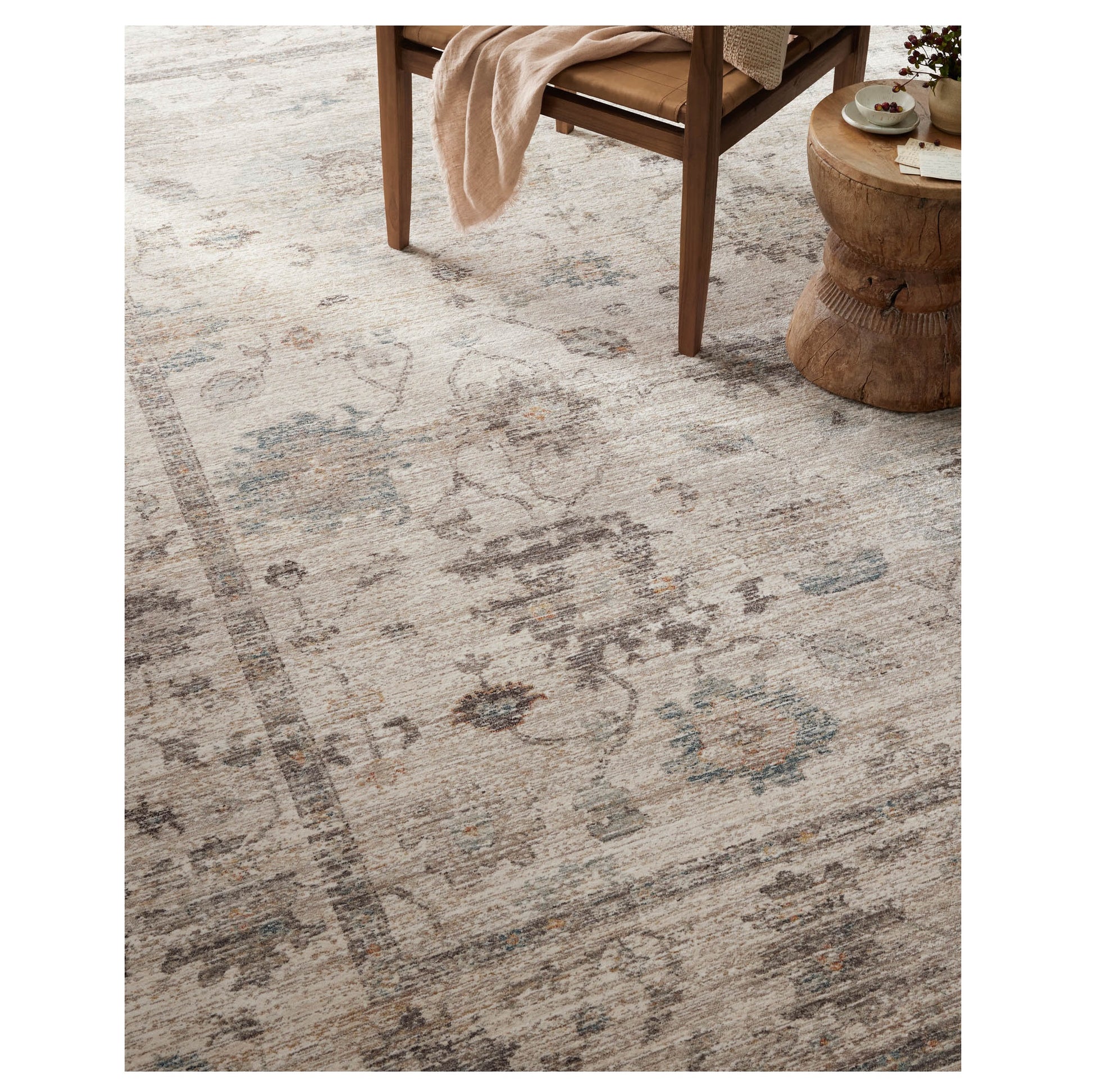 Millie Silver Dove Rug under chair