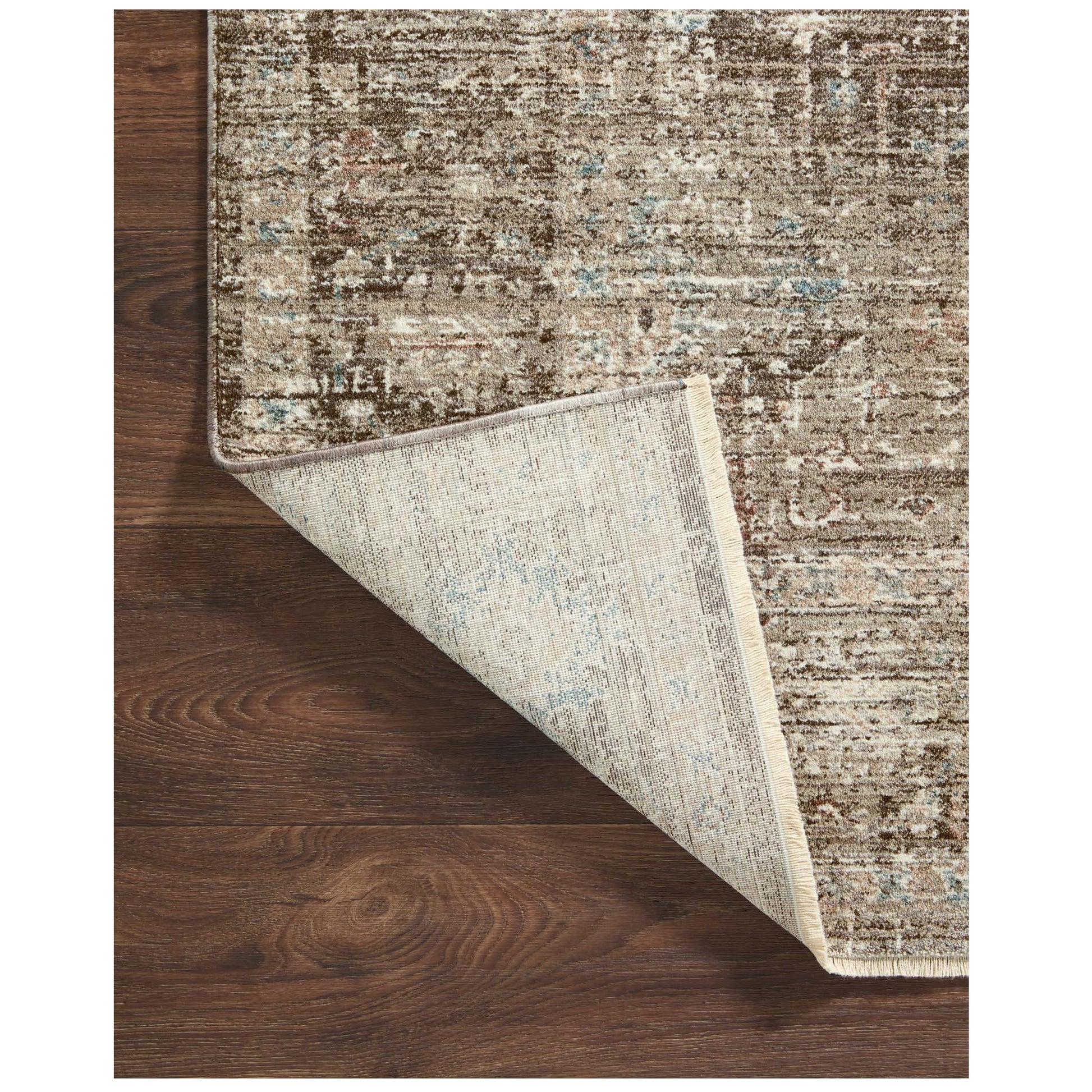 Millie Charcoal Dove Rug corner flipped up