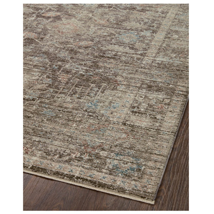 Millie Charcoal Dove Rug corner on wood floor 