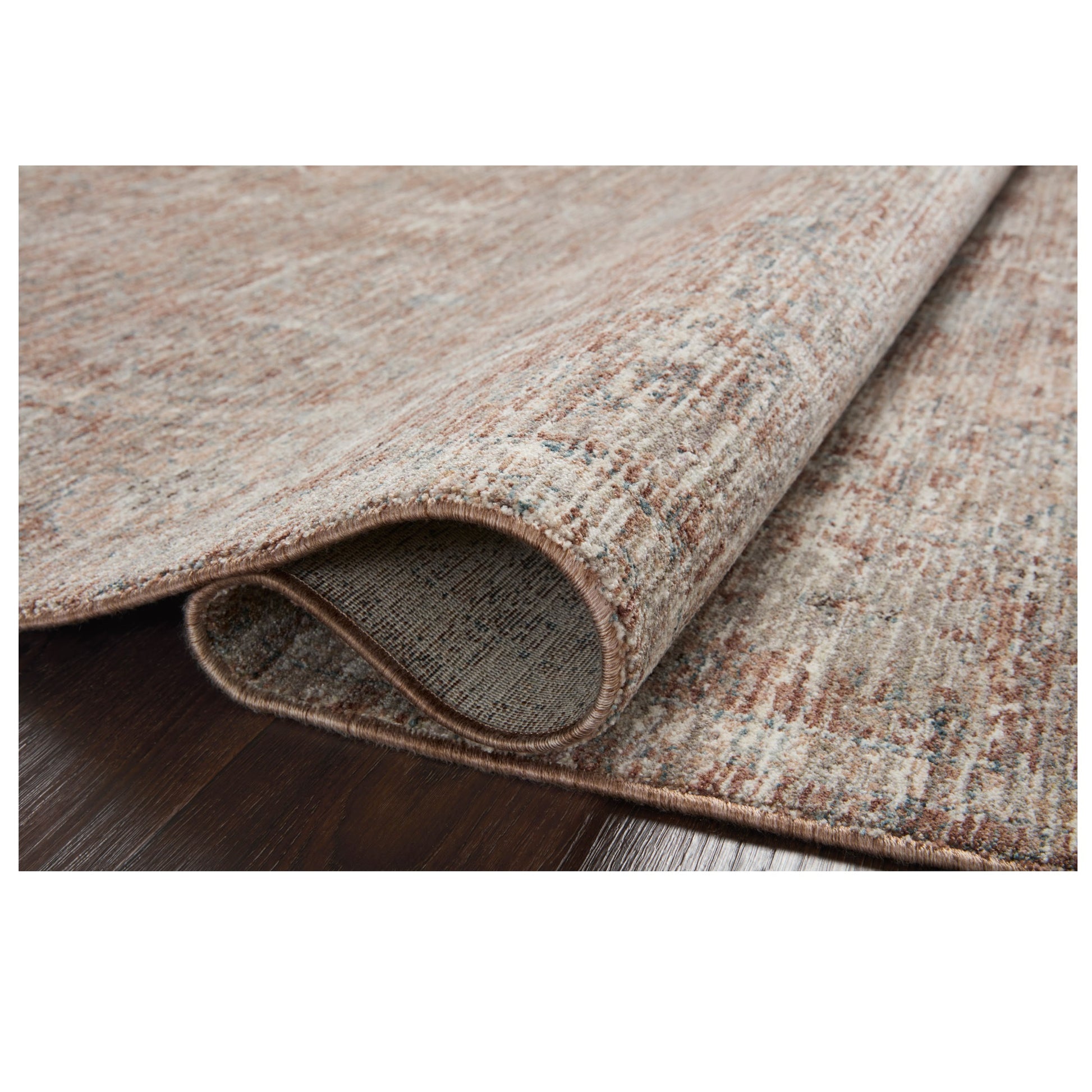 Millie Brick Fog Rug rolled