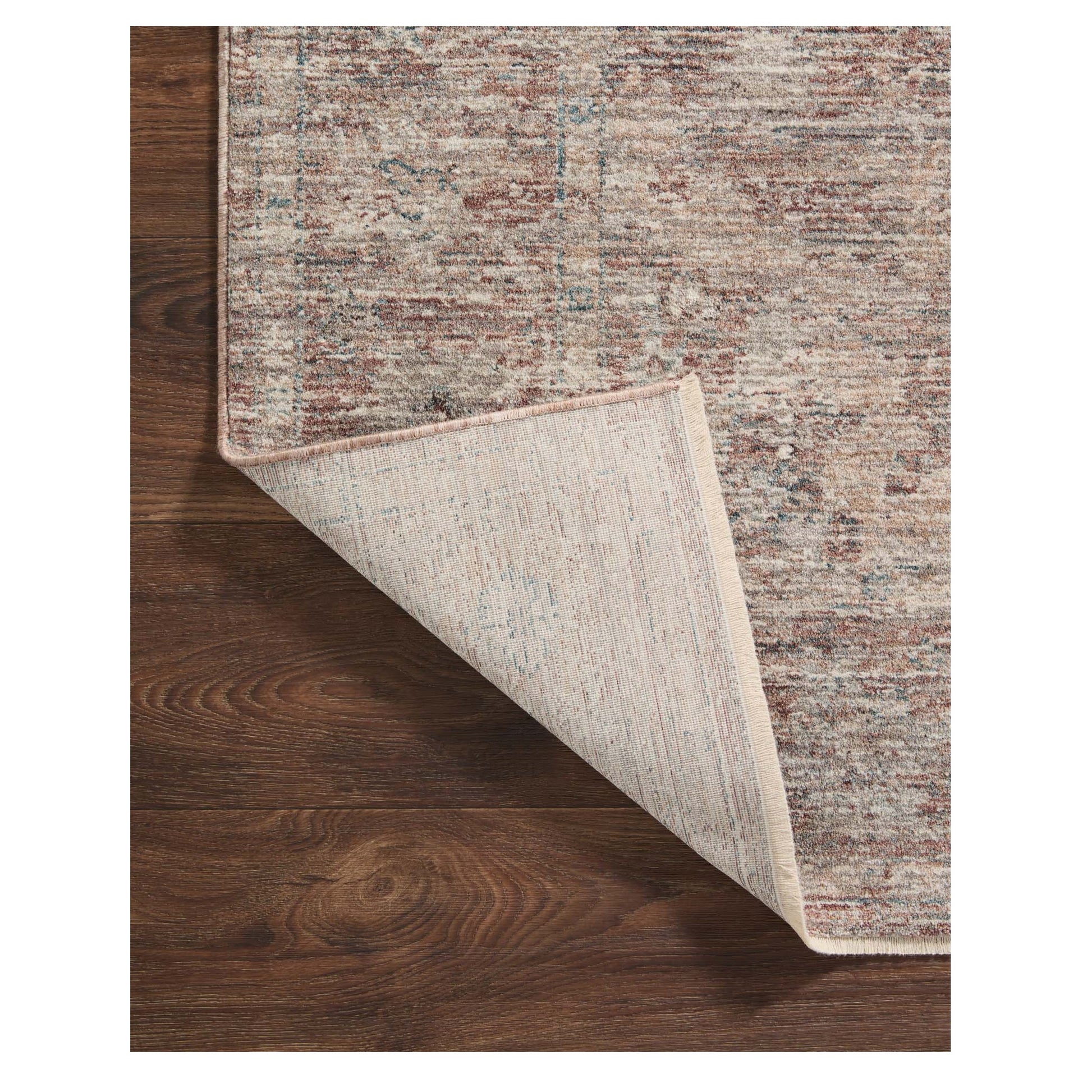 Millie Brick Fog Rug corner flipped up