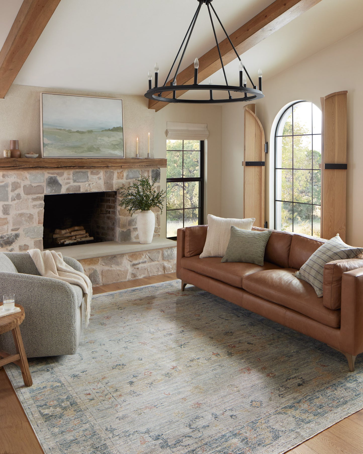 Millie Slate Multi Rug in living room