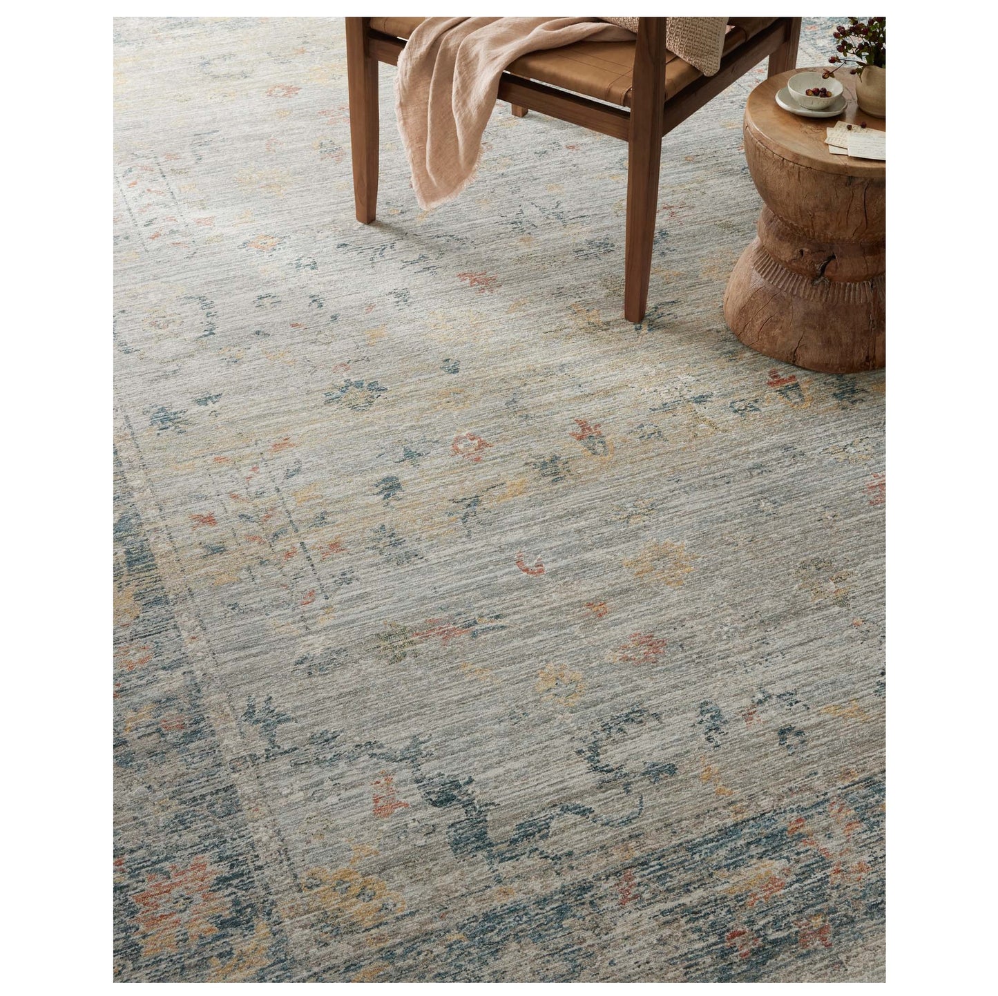 Millie Slate Multi Rug under chair
