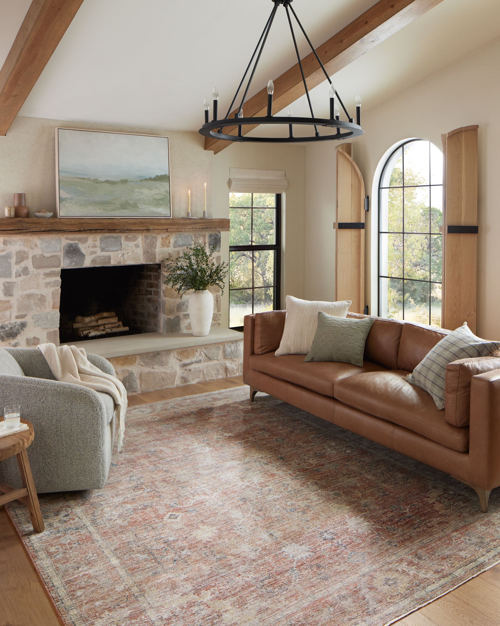 Millie Sunset Multi Rug in living room