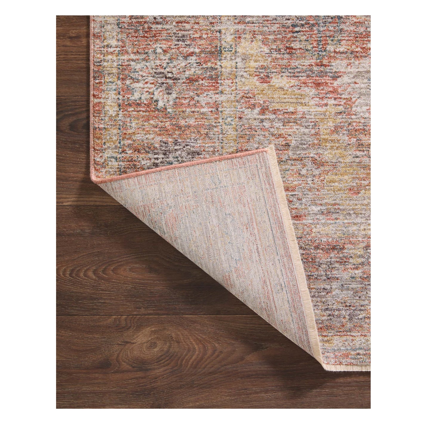 Millie Sunset Multi Rug corner flipped up
