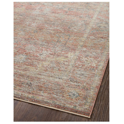 Millie Sunset Multi Rug corner on wood floor