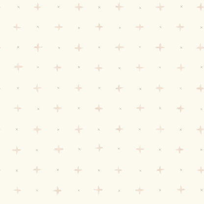 cream wallpaper with pink plus sign and x pattern