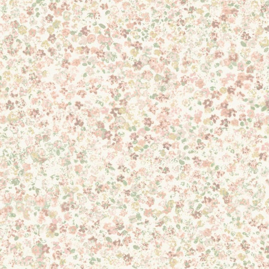 light pink floral pattern on white wallpaper