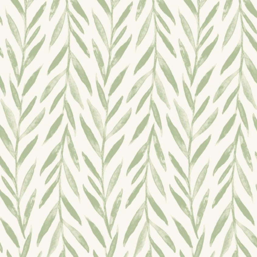 light green and white willow branch pattern wallpaper