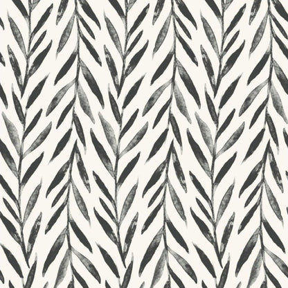 black and white willow branch pattern wallpaper