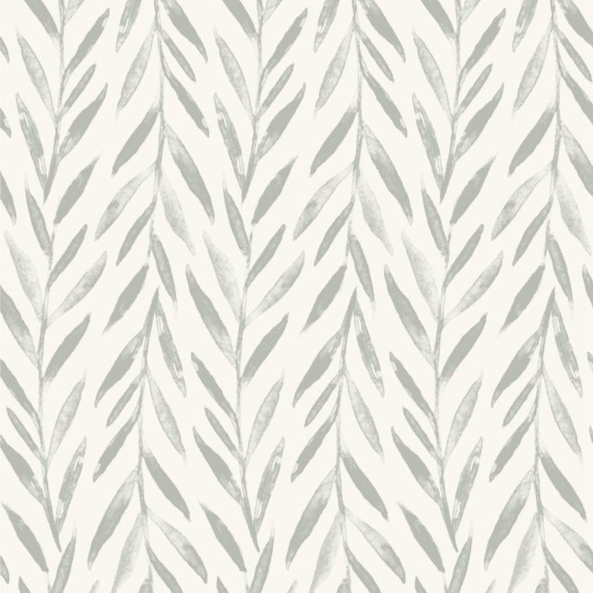 grey and white willow branch pattern wallpaper