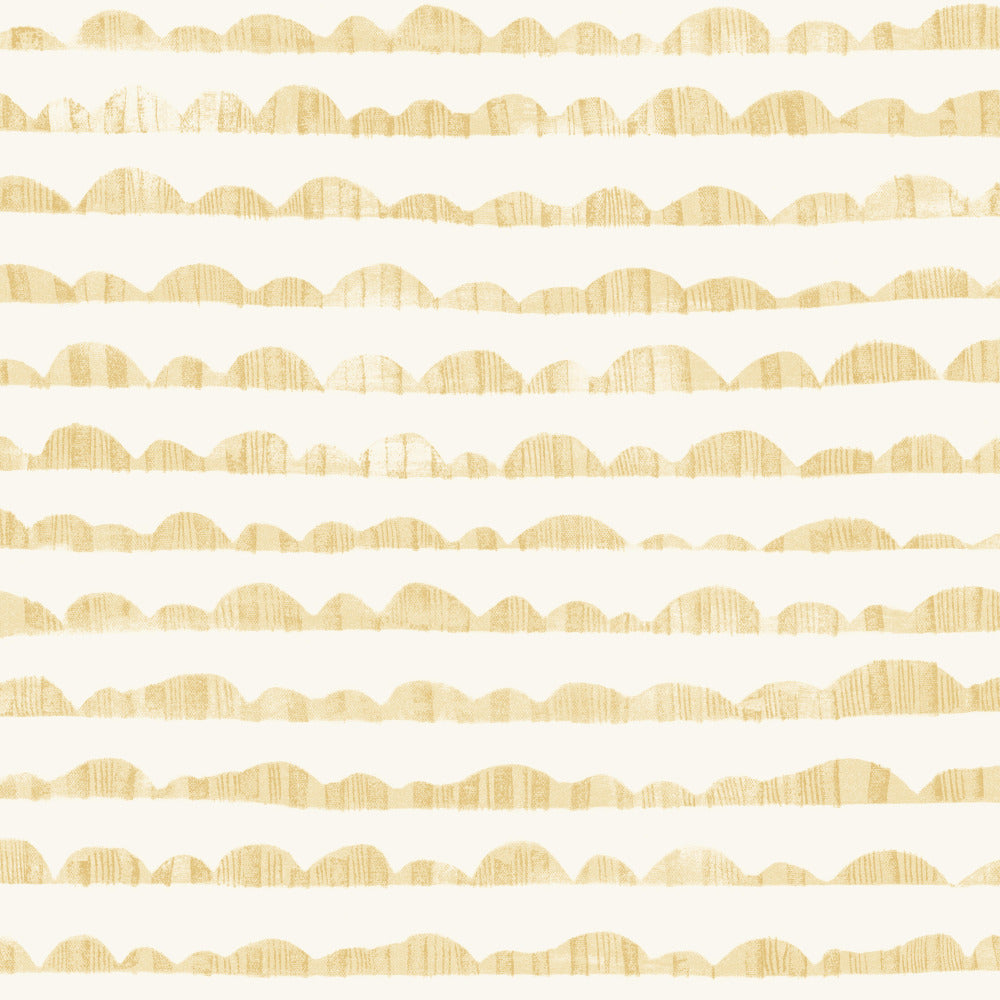 yellow and white rolling hill sketch pattern wallpaper
