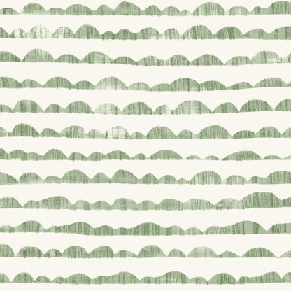 green and white rolling hill sketch pattern wallpaper