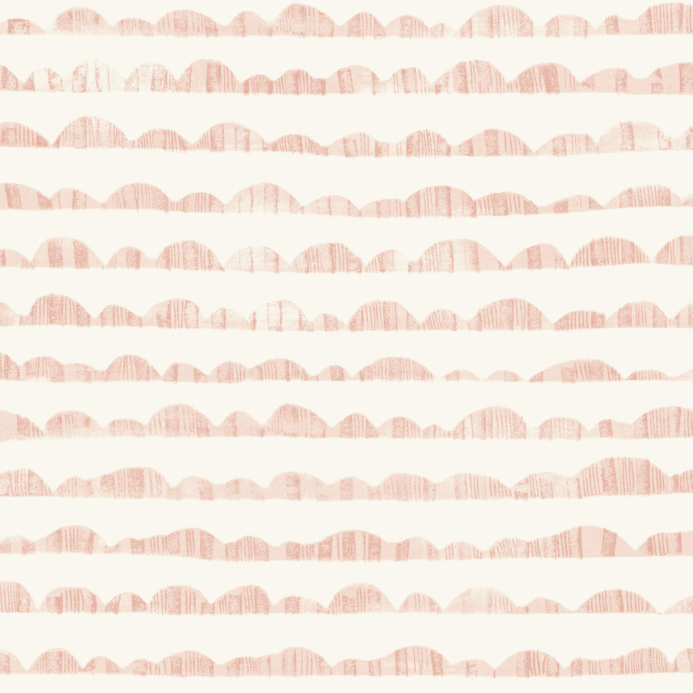 pink and white rolling hill sketch pattern wallpaper