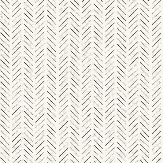 white and black herringbone mark pattern wallpaper