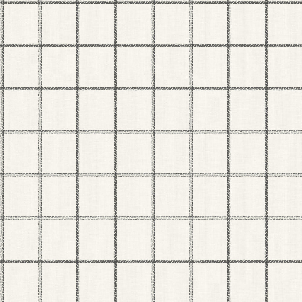 black linen check pattern on white wallpaper