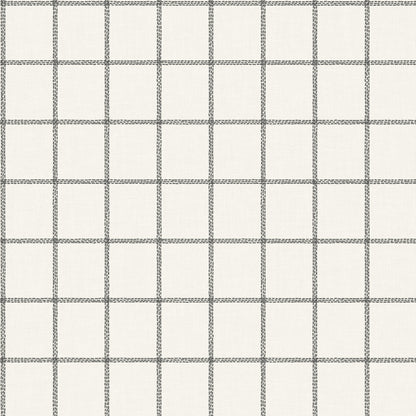 black linen check pattern on white wallpaper