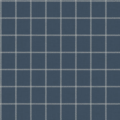 white linen check pattern on navy wallpaper