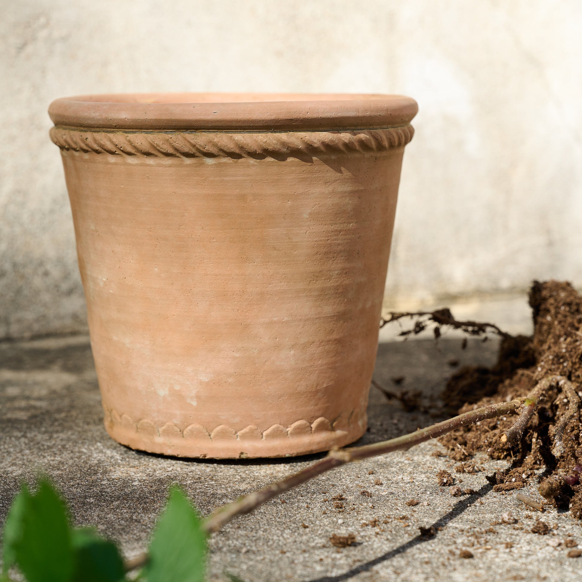Terracotta Garden Roped Edge Pot