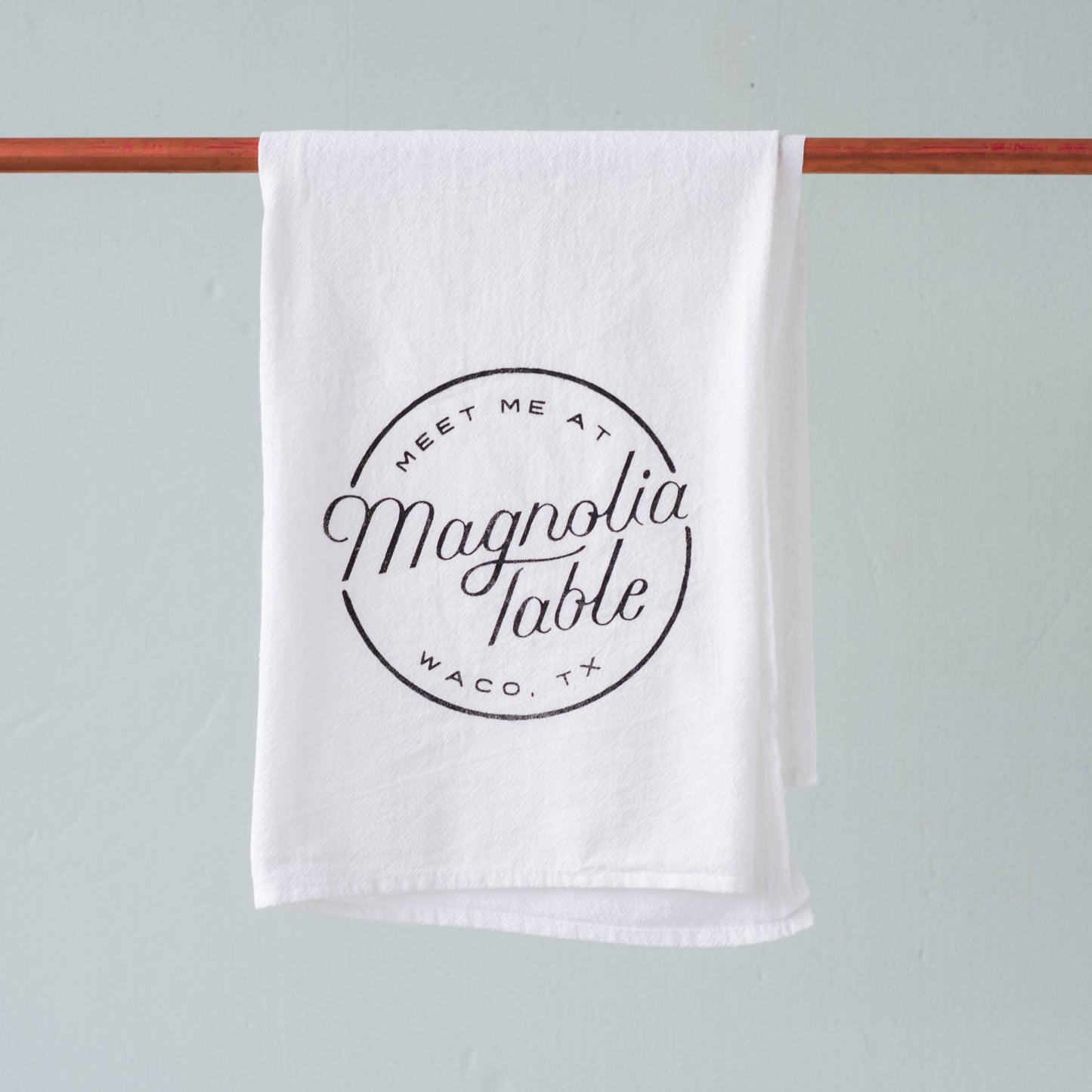 magnolia table restaurant branded tea towel
