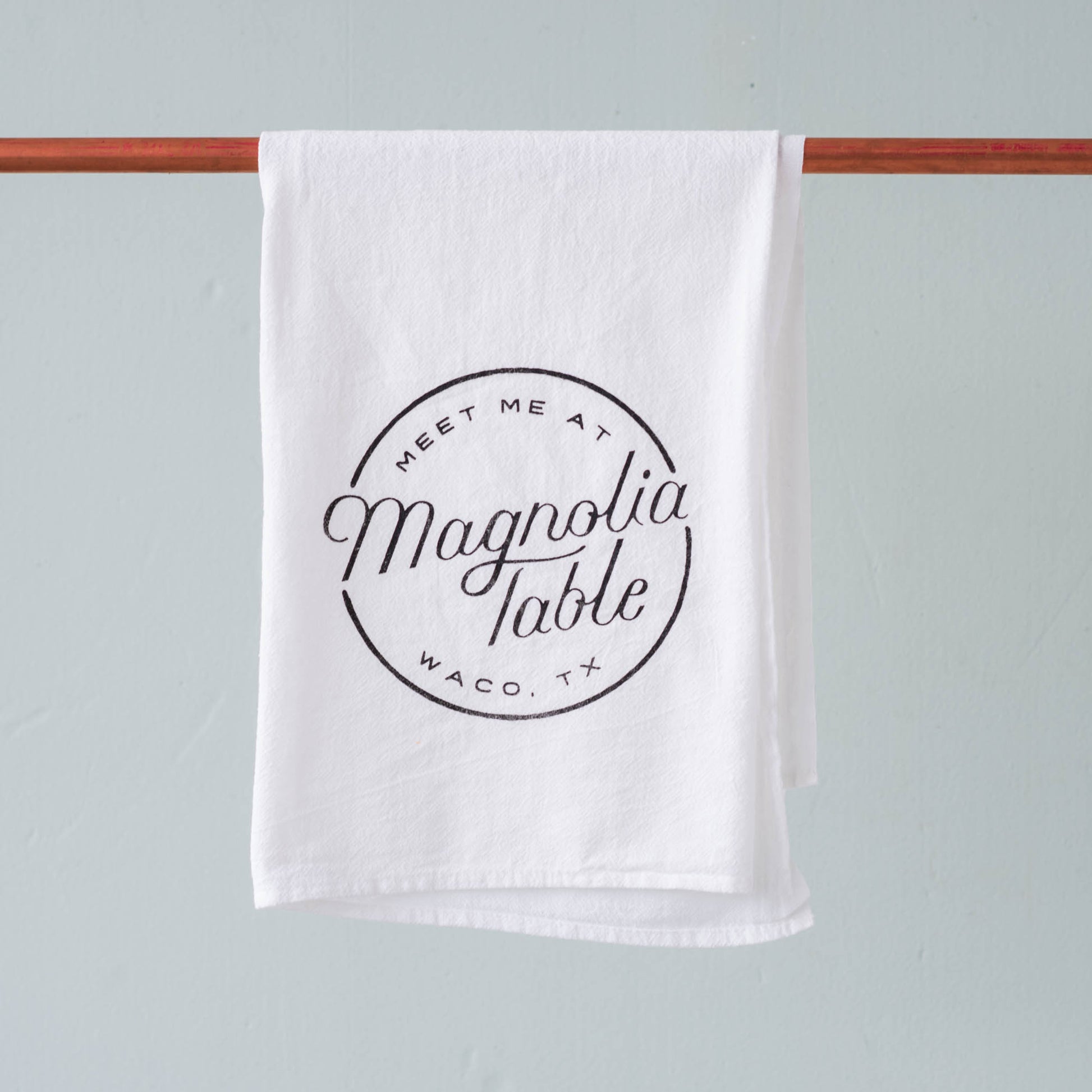 magnolia table restaurant branded tea towel