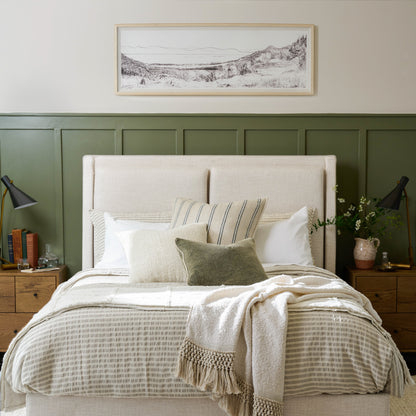Horizon of Mountains in a bedroom above the bed